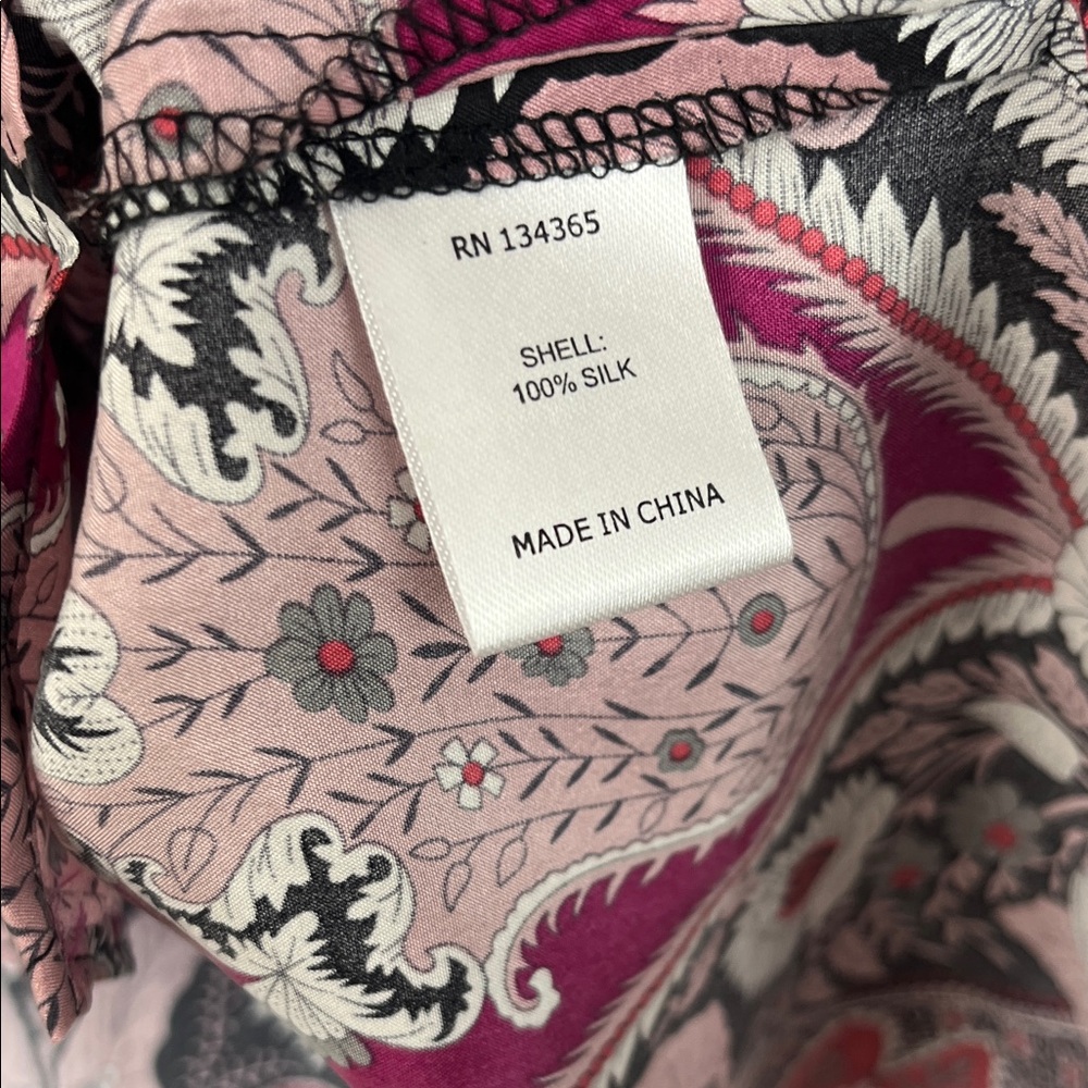 Singrid Olsen Women’s Vintage Silk Paisley Mosaic Top - Size XS - Picture 8 of 8